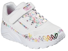 SKECHERS UNO LITE . HEART CRAZE . 314091L<br>Blanc