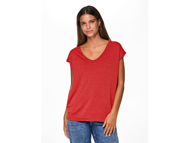 Pieces femme 17078572 pcbillo tee rouge7354935_2