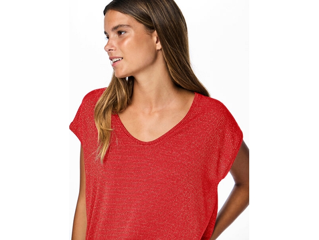 Pieces femme 17078572 pcbillo tee rouge7354935_3