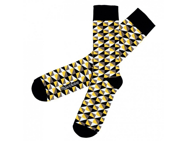 My sock factory bonneterie hypnose jaune et orange